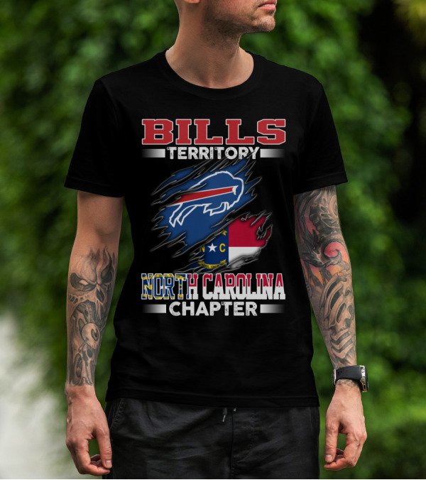 BILLS Territory North Carolina Chapter Buffalo Bills Logo And State Flag T-Shirt