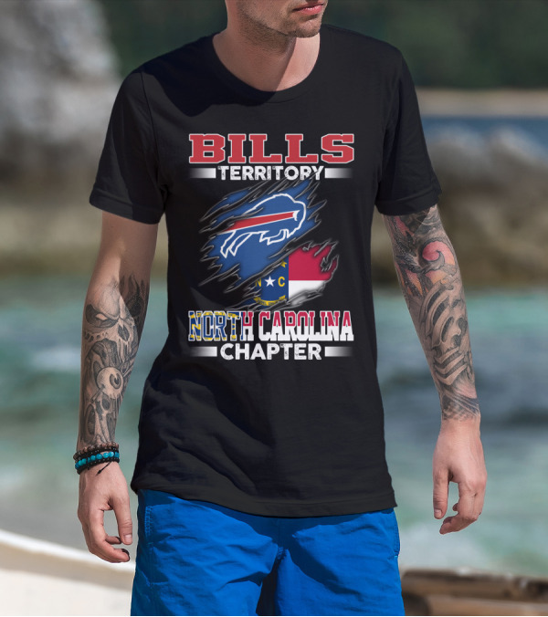 BILLS Territory North Carolina Chapter Buffalo Bills Logo And State Flag T-Shirt