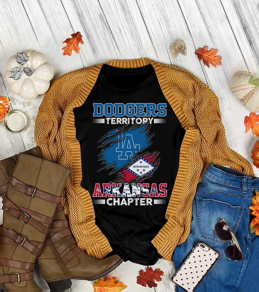 Dodgers Territory Arkansas Chapter LA Arkansas Flag T-Shirt