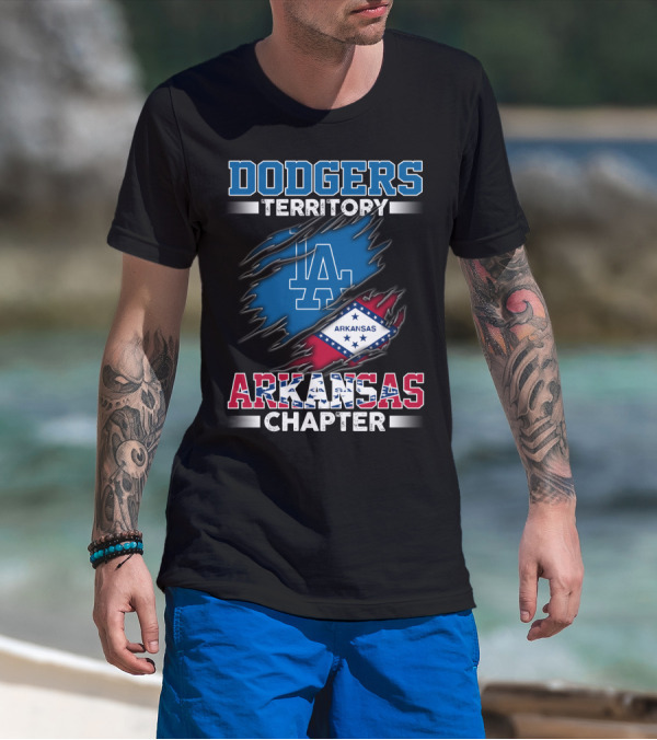 Dodgers Territory Arkansas Chapter LA Arkansas Flag T-Shirt