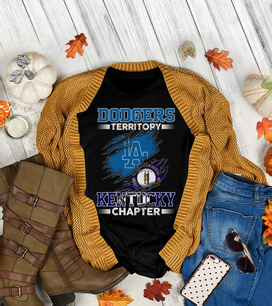 Dodgers Territory Kentucky Chapter LA Kentucky Flag T-Shirt
