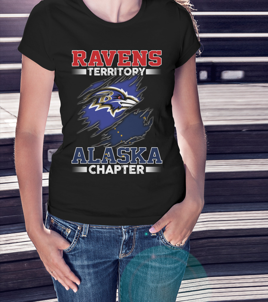 Ravens Territory Alaska Chapter Nfl Fan Logo State Pride T-Shirt