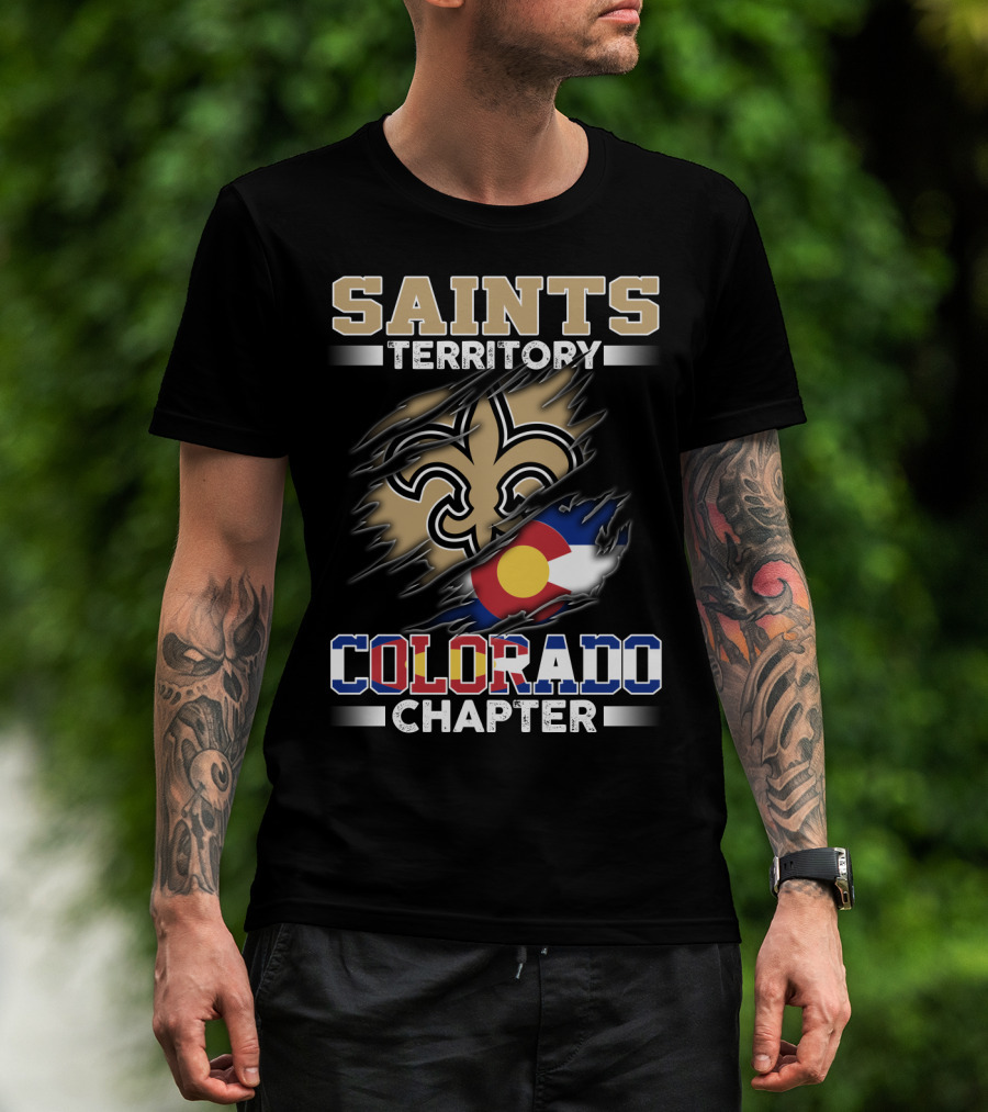Saints Territory Fleur De Lis Colorado Flag Chapter T-Shirt