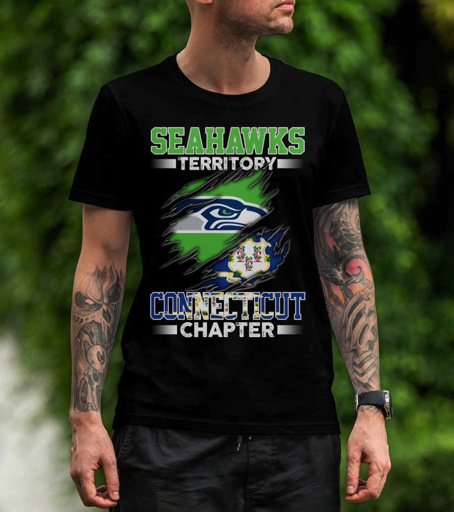 Seahawks Territory Connecticut Chapter Logo Rip T-Shirt