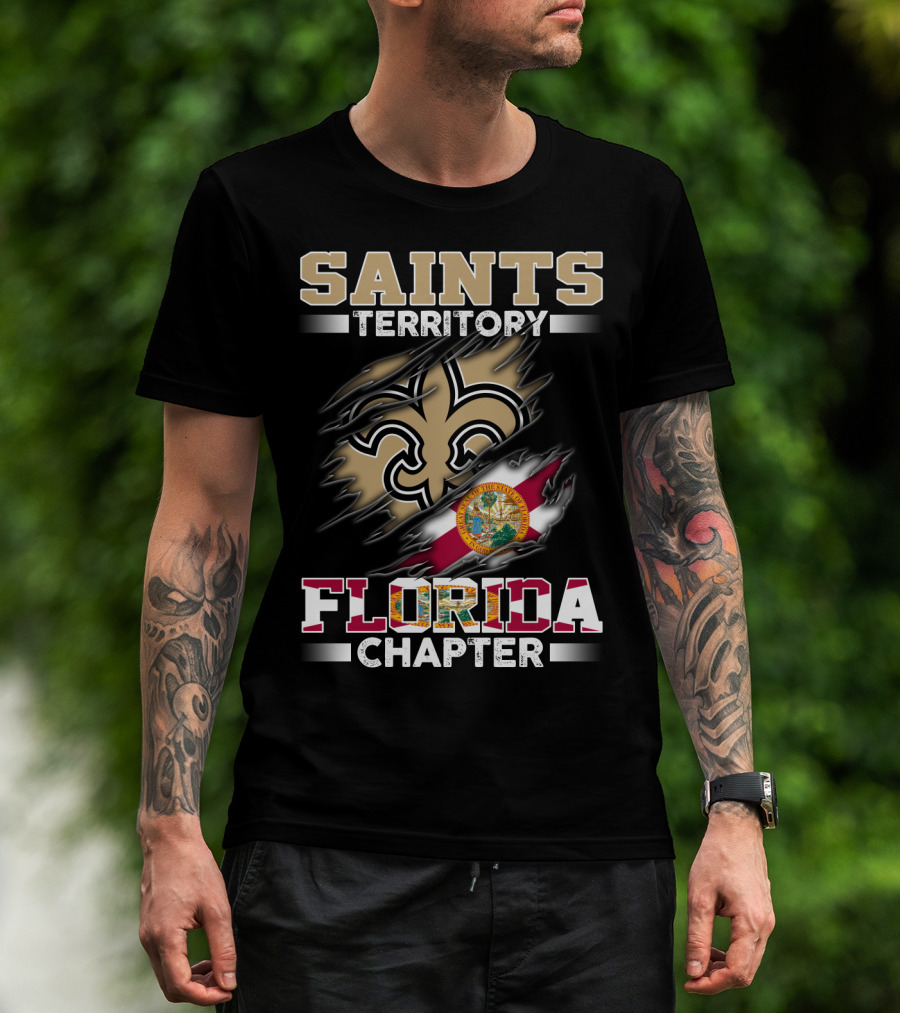 Saints Territory Florida Chapter State Seal And Symbols Torn T-Shirt