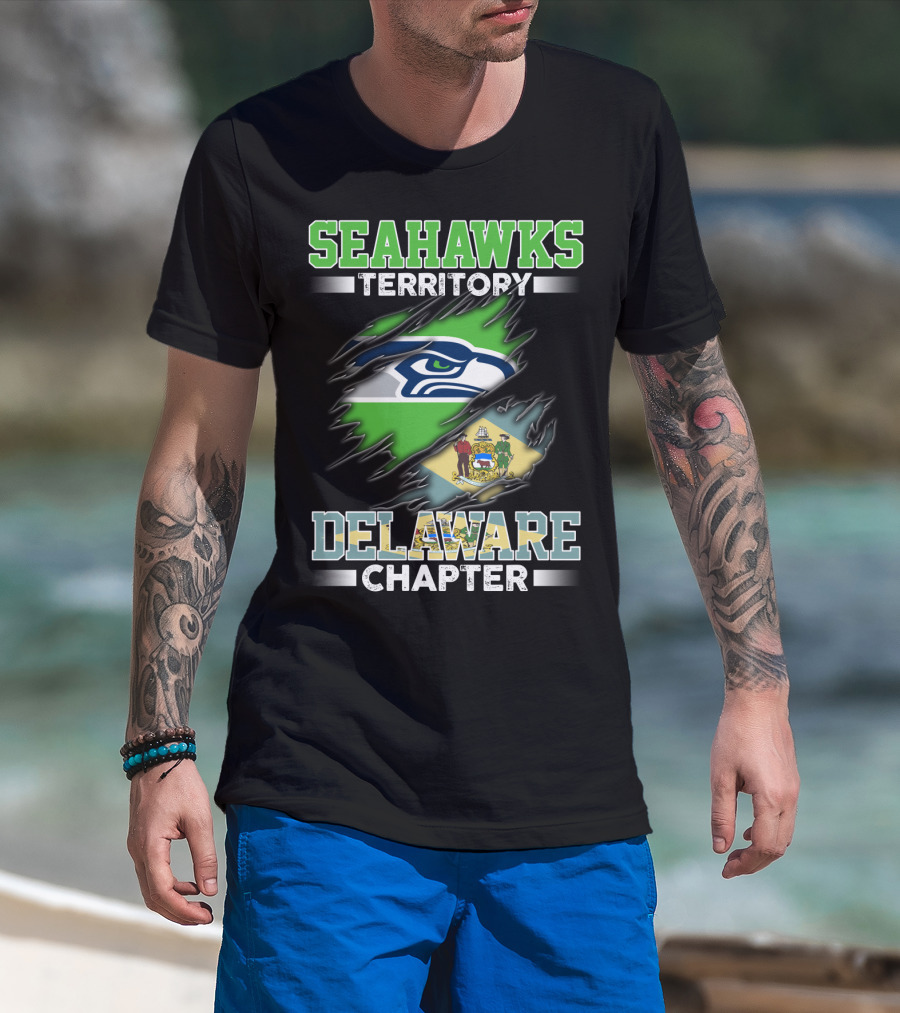 Seahawks Territory Delaware Chapter Flag T-Shirt