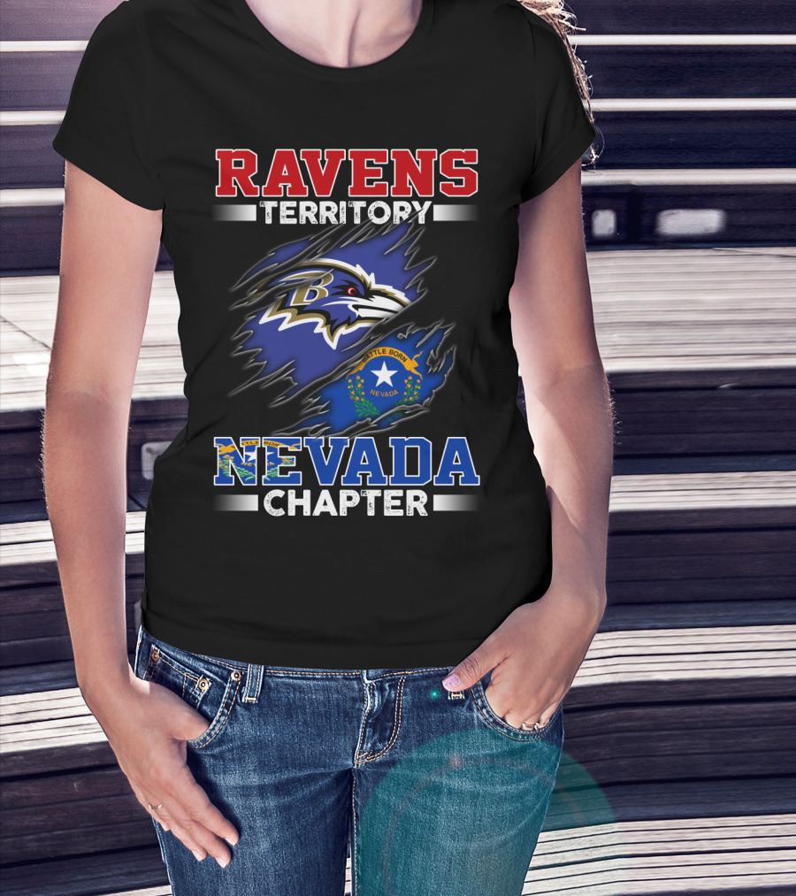 Ravens Territory Nevada Chapter Battle Born Flag T-Shirt