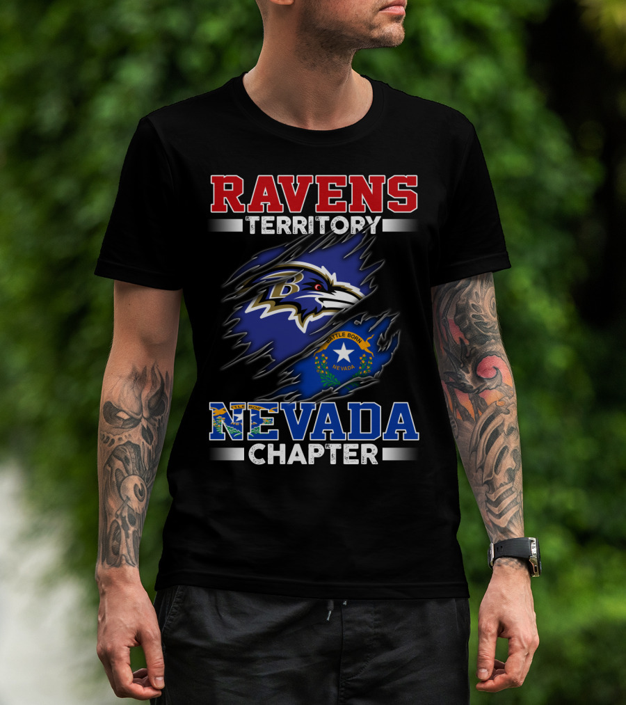 Ravens Territory Nevada Chapter Battle Born Flag T-Shirt