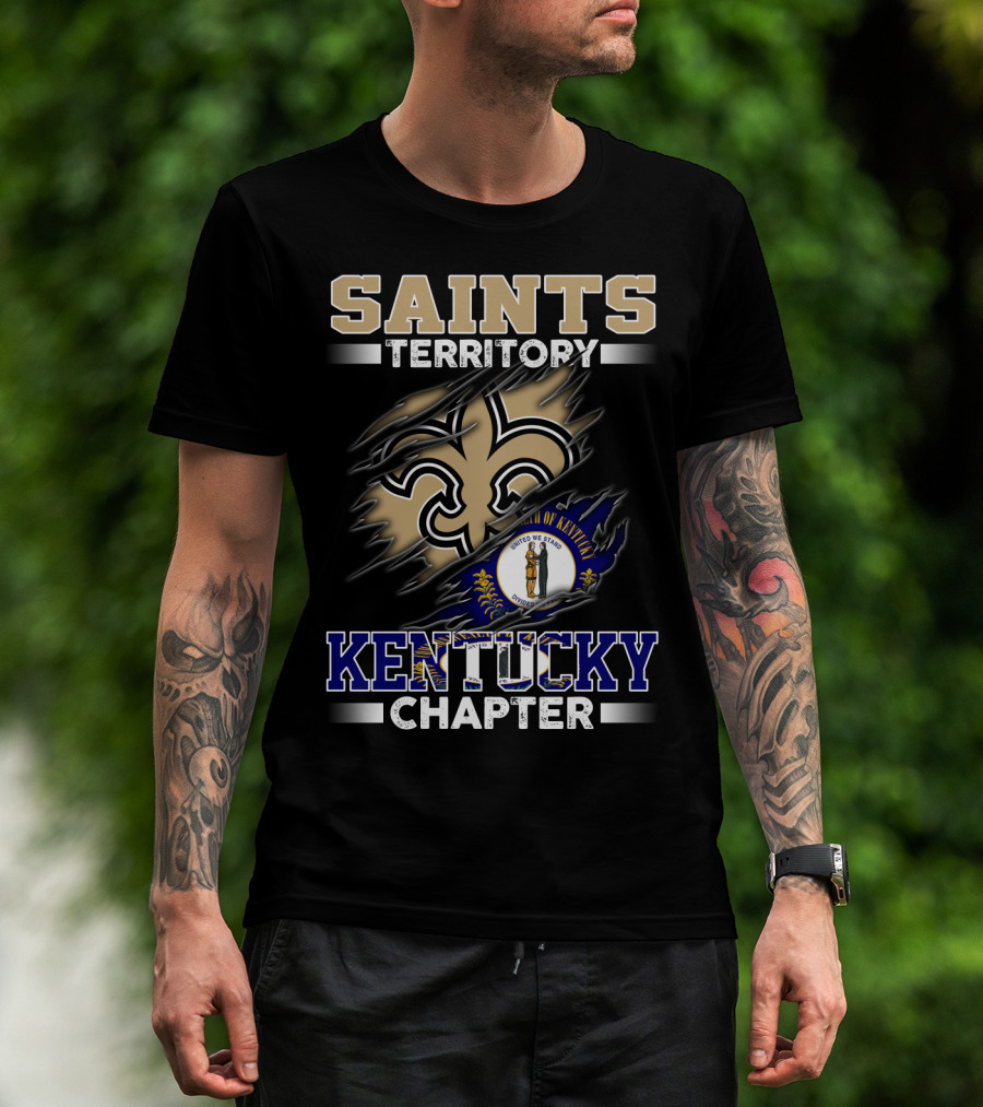 Saints Territory Kentucky Chapter Fleur-De-Lis State Flag T-Shirt