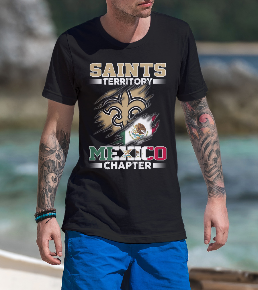 Saints Territory Mexico Chapter National Football Logo Flag T-Shirt