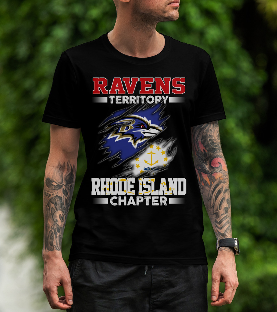 Ravens Territory Bold Logo Rhode Island Chapter Sports Fandom T-Shirt
