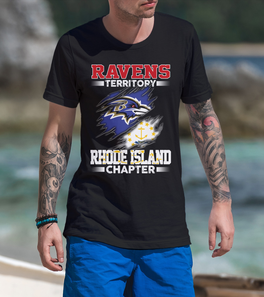 Ravens Territory Bold Logo Rhode Island Chapter Sports Fandom T-Shirt