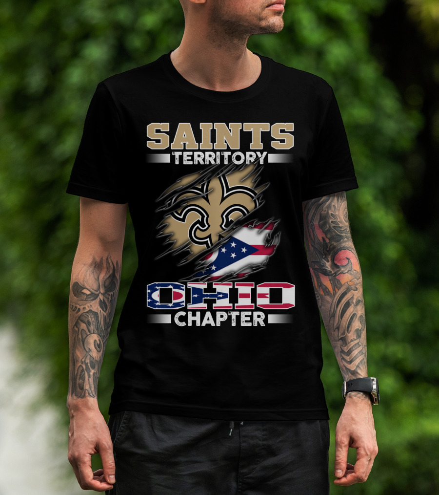 Saints Territory Ohio Chapter With Flag Icons T-Shirt