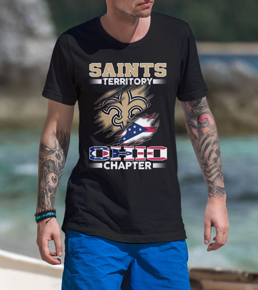 Saints Territory Ohio Chapter With Flag Icons T-Shirt