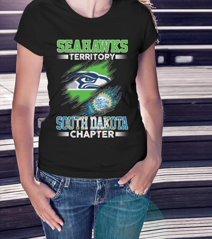 Seahawks Territory South Dakota Chapter Flag T-Shirt