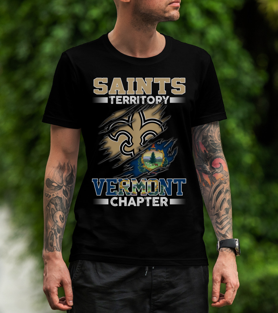Saints Territory Fleur-De-Lis Vermont Chapter State Seal T-Shirt
