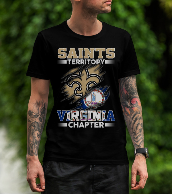 Saints Territory Virginia Chapter Fleur-De-Lis With State Seal T-Shirt