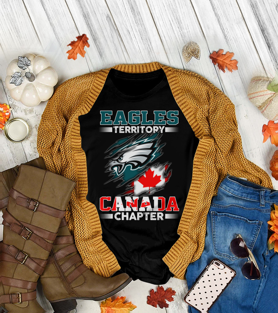 Eagles Territory Canada Chapter Maple Leaf T-Shirt