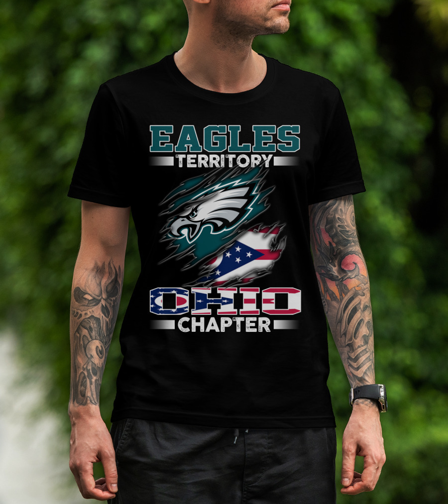 Eagles Territory Ohio Chapter Fan Ohio Flag And Eagle T-Shirt