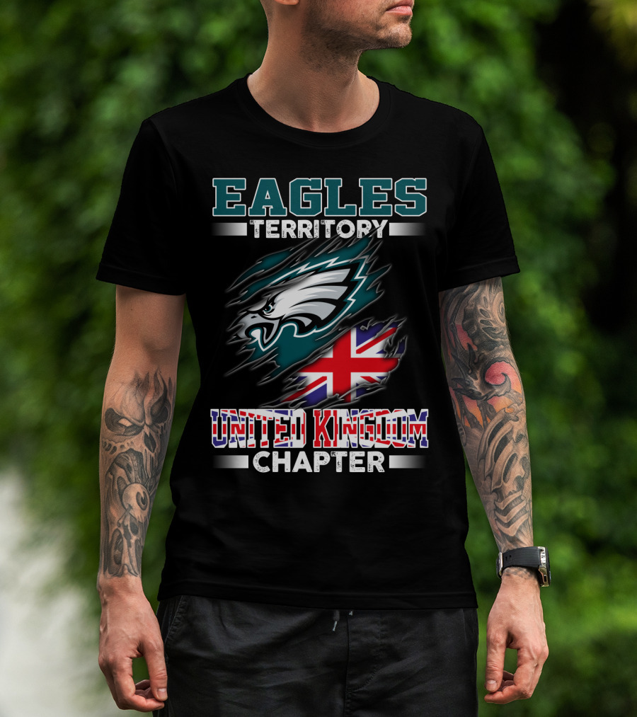 Eagles Territory United Kingdom Chapter With Flag And Eagle T-Shirt