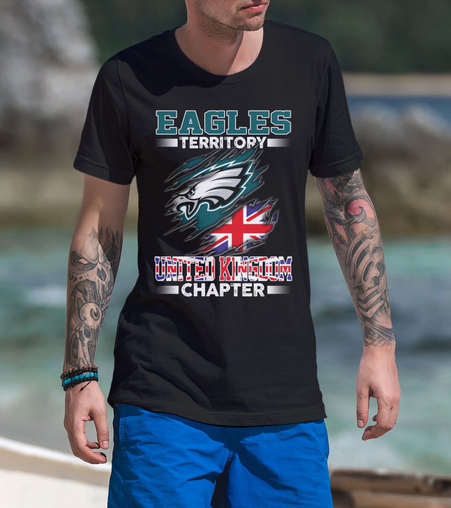 Eagles Territory United Kingdom Chapter With Flag And Eagle T-Shirt