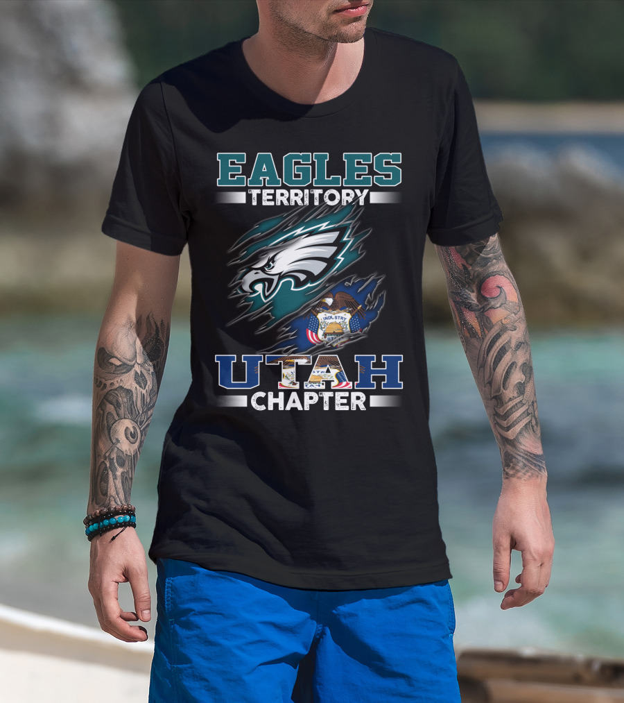 Eagles Territory Utah Chapter Indletat Deseret Flag Eagle T-Shirt