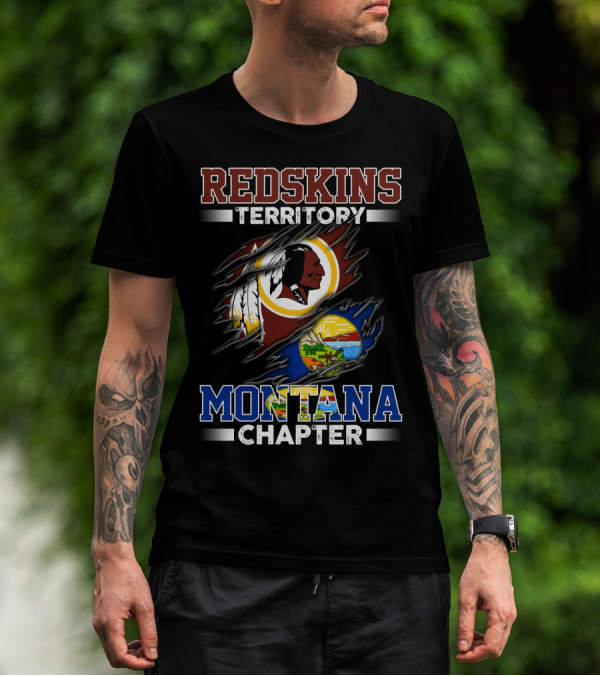 Montana Redskins Territory Chapter Logo And Emblem Rip T-Shirt