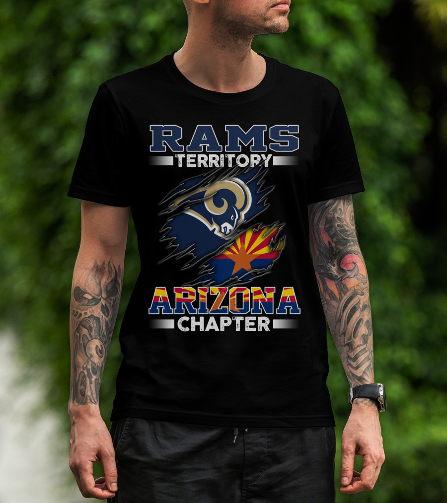 Rams Territory Arizona Chapter With Rams Logo And Arizona Flag T-Shirt