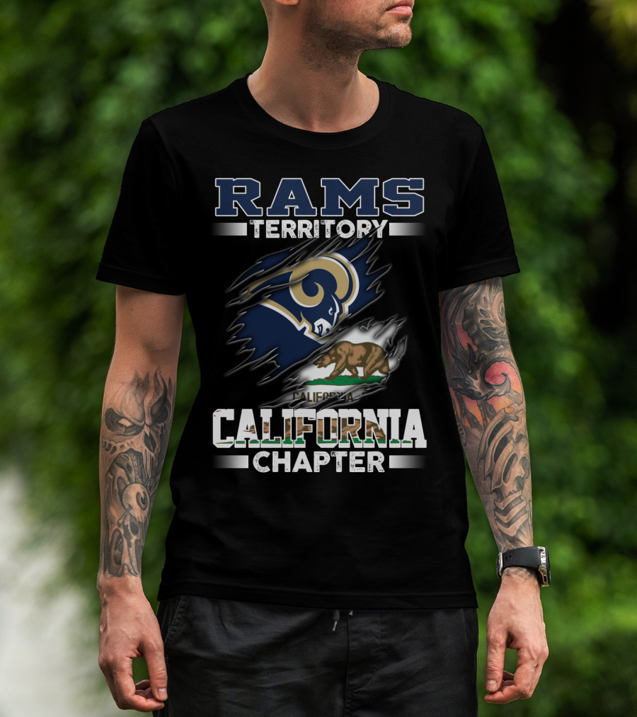 Rams Territory California Chapter Bear Flag Graphic Swirl T-Shirt