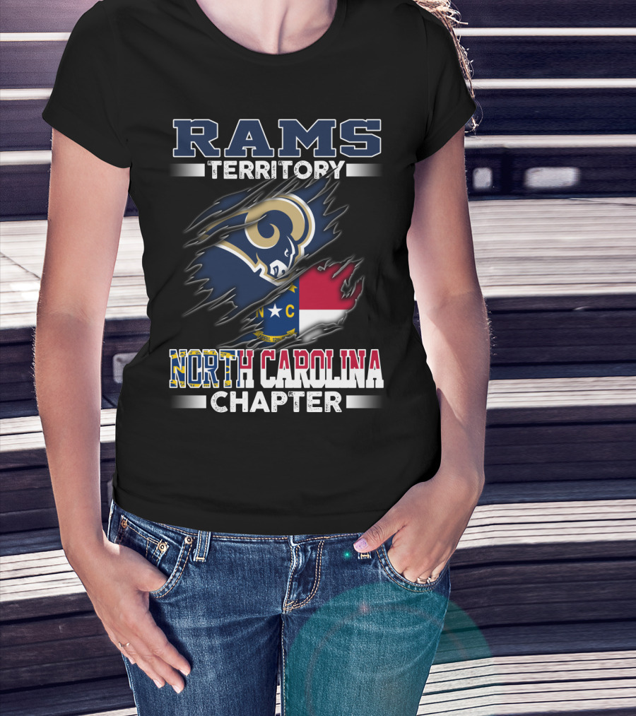Rams Territory North Carolina Chapter Nc Flag Vintage Football Fan T-Shirt