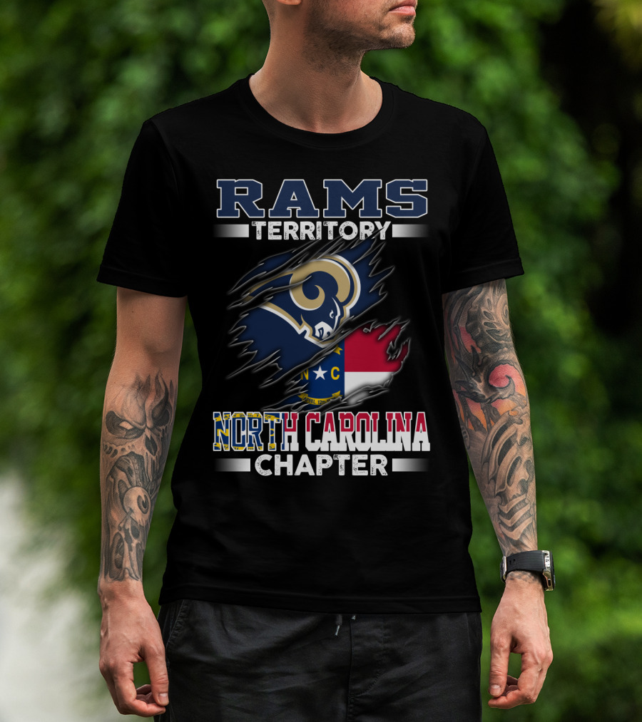Rams Territory North Carolina Chapter Nc Flag Vintage Football Fan T-Shirt