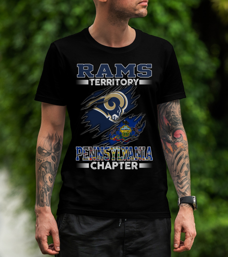 Rams Territory Pennsylvania Chapter With State Flag And Team T-Shirt