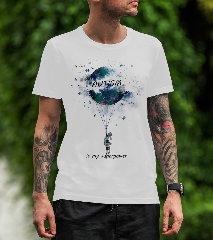 Autism Puzzle Balloon Child Is My Superpower T-Shirt