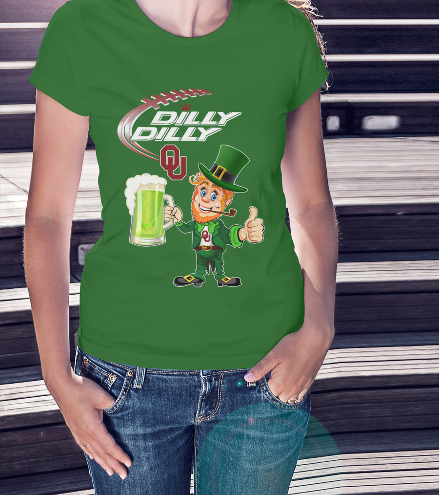 Dilly Dilly OU Football Green Beer Leprechaun T-Shirt