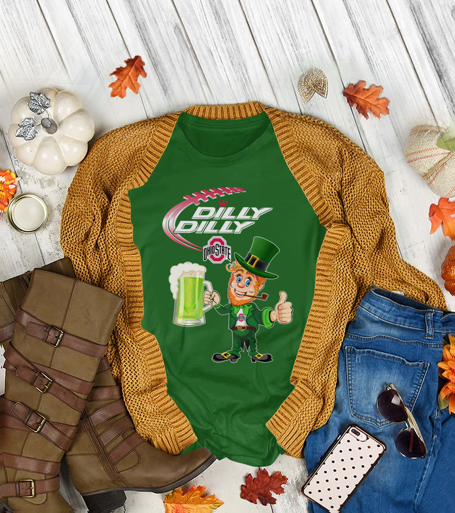 Ohio State Dilly Dilly Leprechaun Football T-Shirt