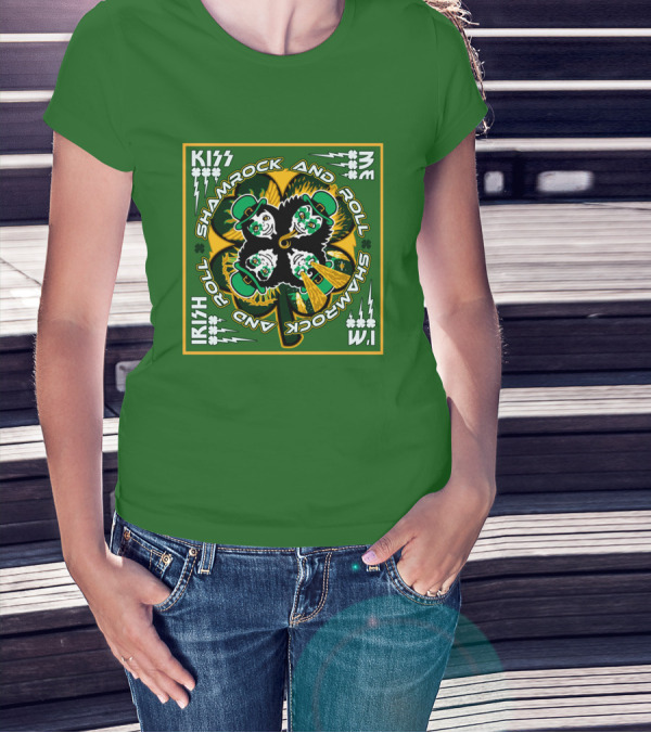 KISS Shamrock And Roll Irish T-Shirt