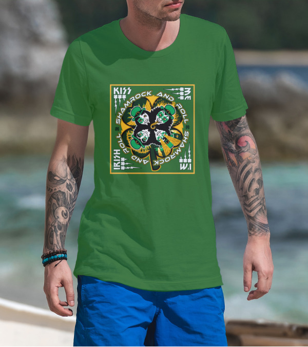 KISS Shamrock And Roll Irish T-Shirt