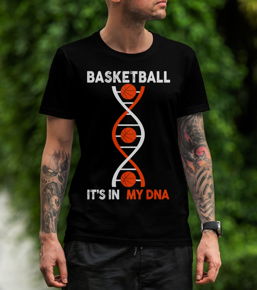 Basketball It's In My DNA Basketball DNA Helix With Basketballs T-Shirt