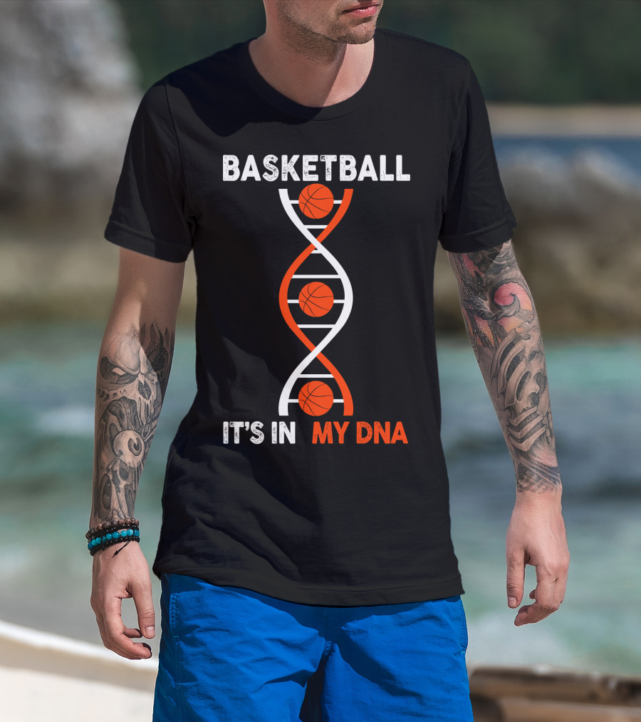 Basketball It's In My DNA Basketball DNA Helix With Basketballs T-Shirt