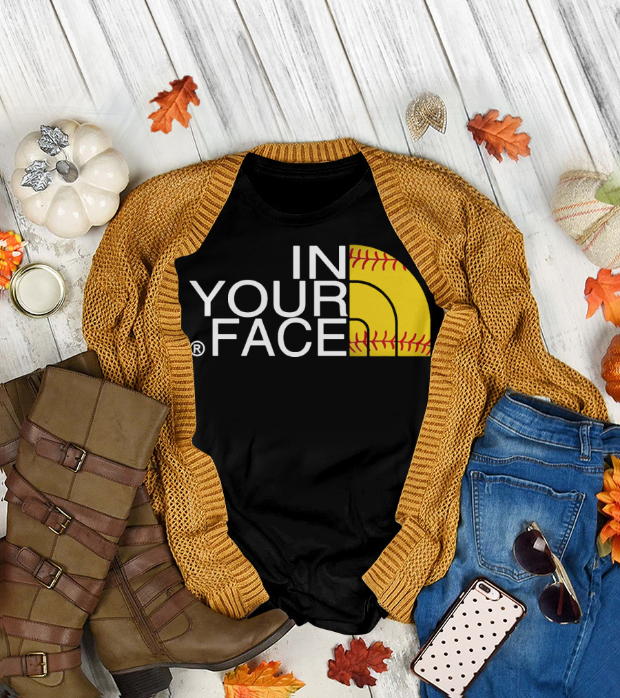 IN YOUR FACE Baseball Stitch T-Shirt