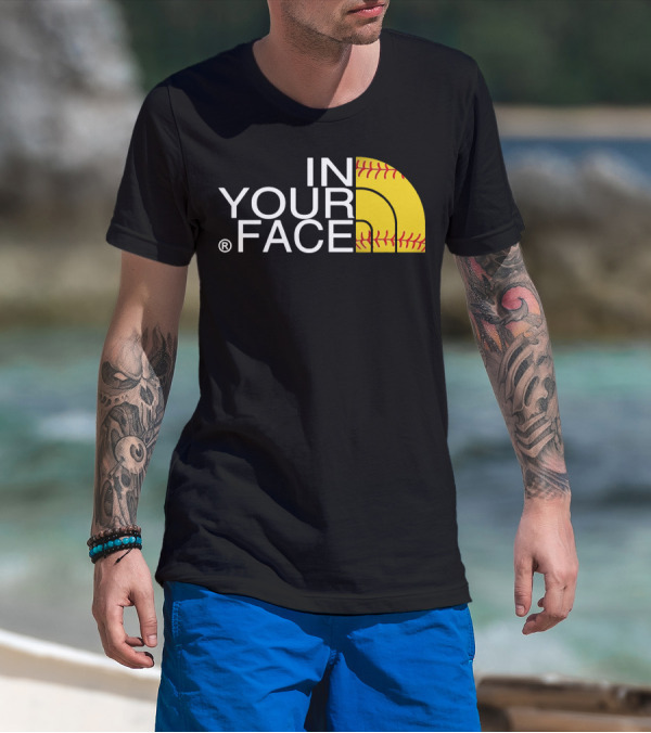 IN YOUR FACE Baseball Stitch T-Shirt