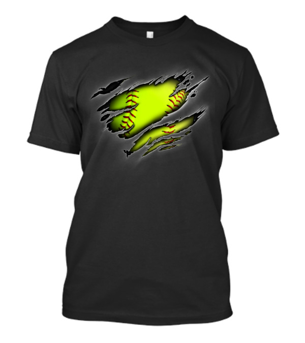 Softball Inside Me Ripped Ball T-Shirt