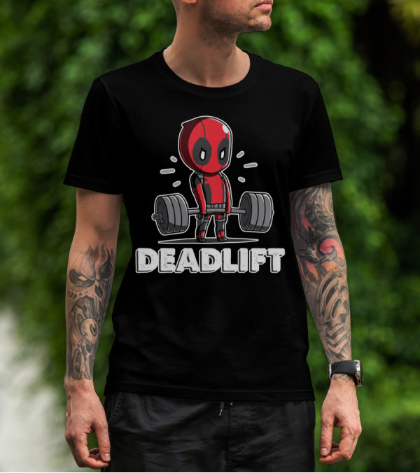 Deadlift Parody Superhero Character With Barbell T-Shirt