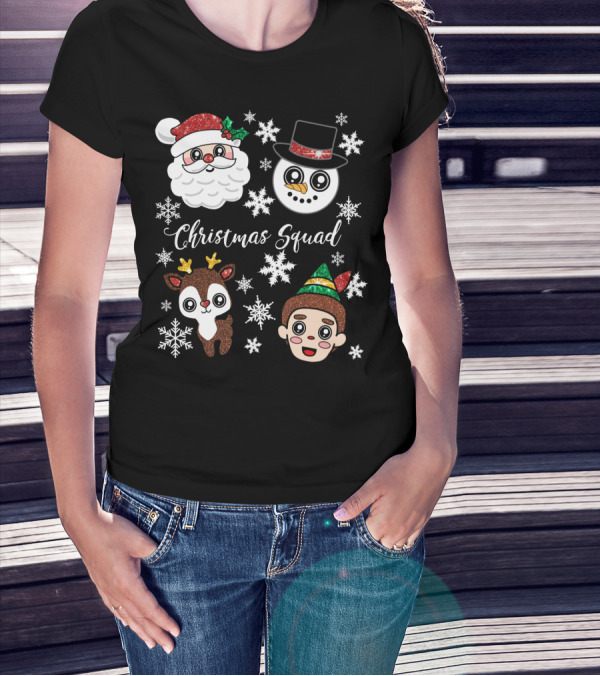 Christmas Squad Santa Snowman Reindeer Elf T-Shirt