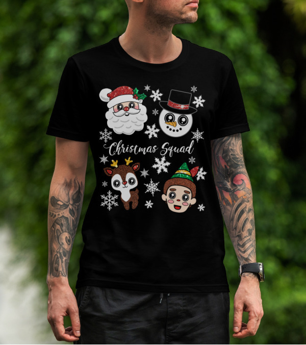 Christmas Squad Santa Snowman Reindeer Elf T-Shirt