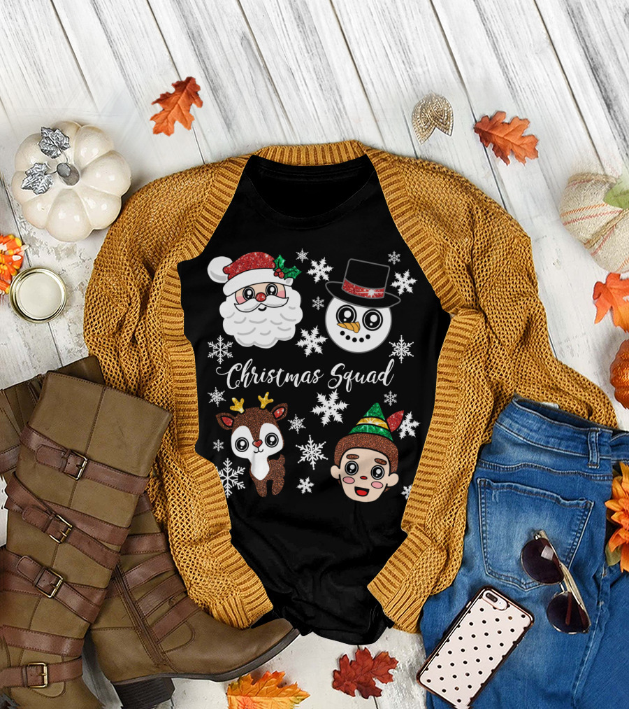 Christmas Squad Santa Snowman Reindeer Elf T-Shirt