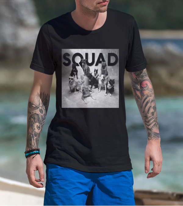 SQUAD Dog Group Black And White Photography T-Shirt