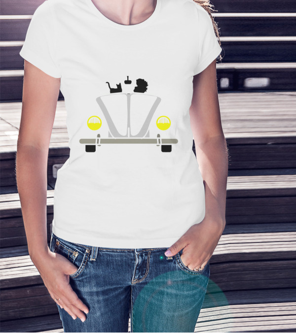 Volkswagen Beetle Cat Companion Journey T-Shirt