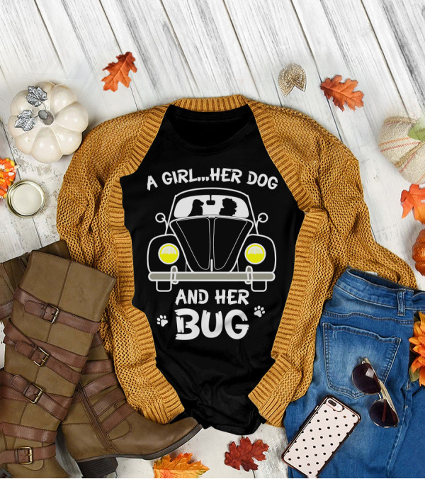 A Girl Her Dog And Her Bug T-Shirt