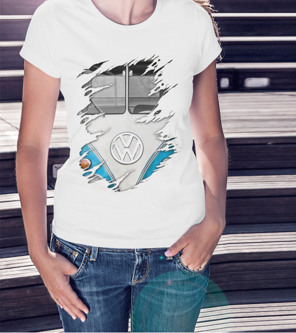 Volkswagen Torn Van Front View T-Shirt